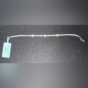 Genuine Moissanite Flower Tennis Bracelet - Silver Tone